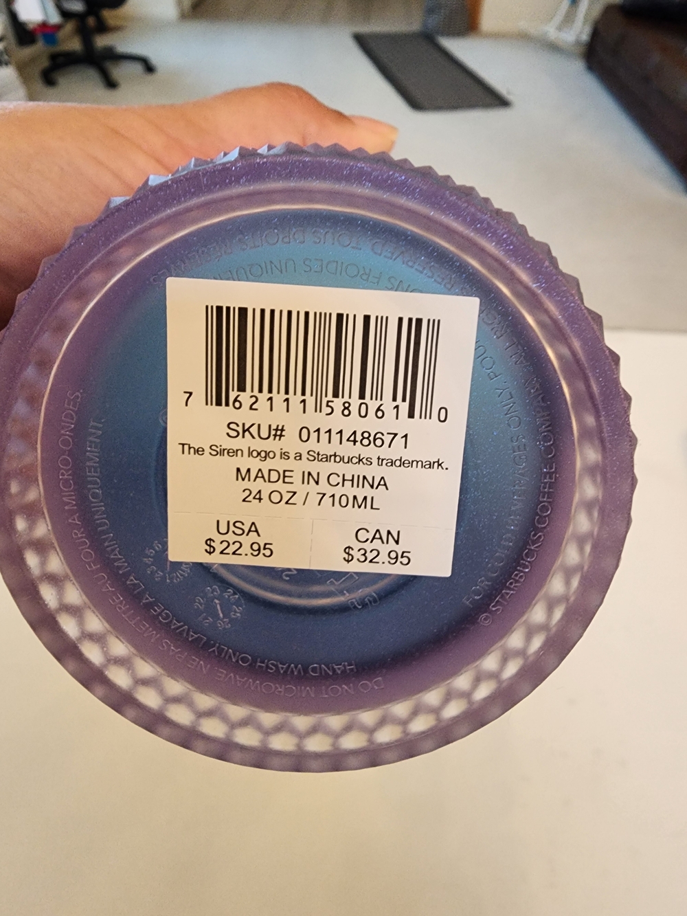 Starbucks Purple & Blue Ombre Studded Tumbler 24 oz Venti Cold Cup - Picture 2 of 3